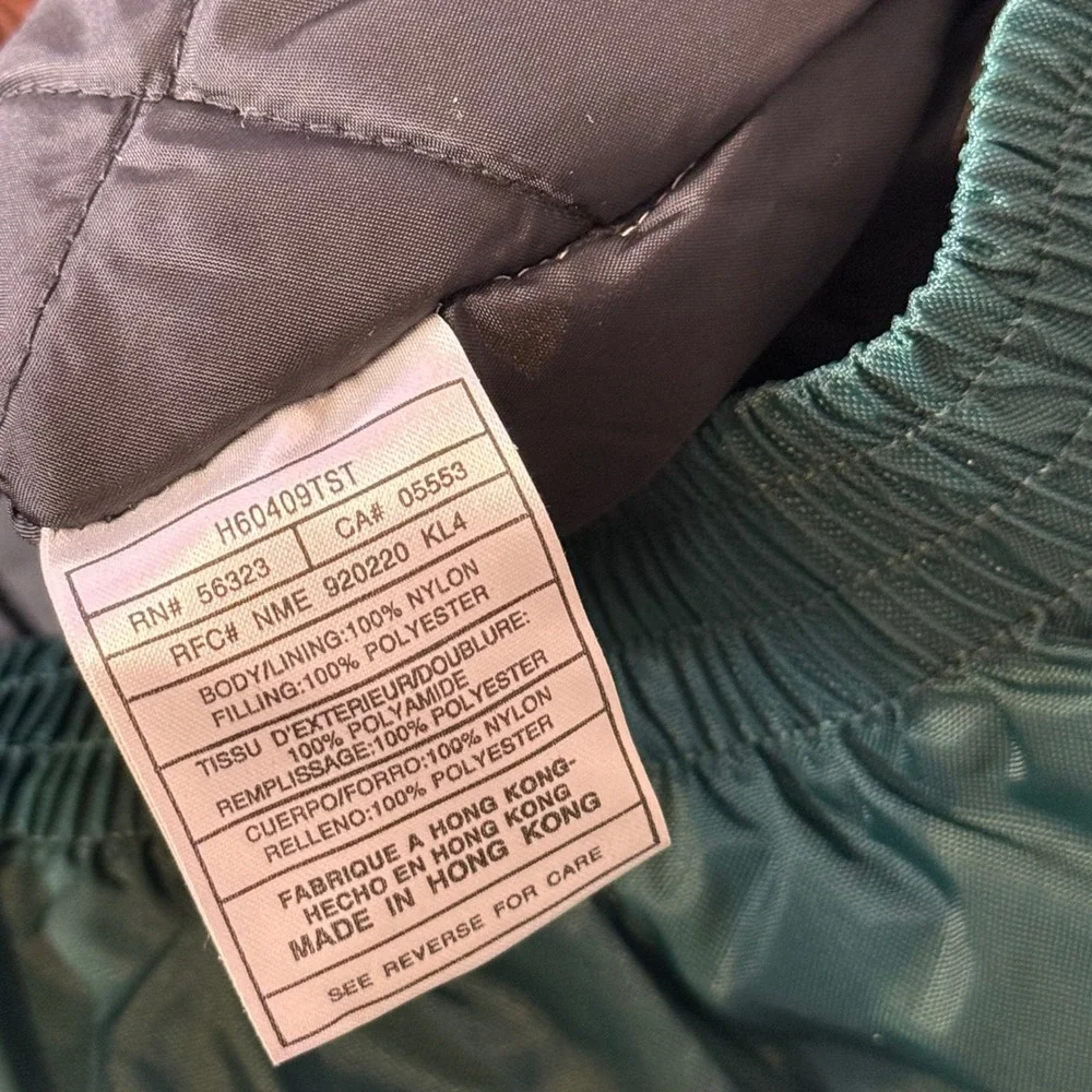 VTG Nike 90s Anorak Jacket Green Black Big Swoosh Quilted‎ L Pullover Kangaroo